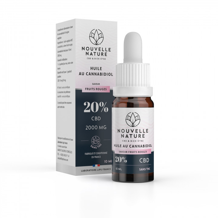 [004037-7821] Huile sublinguale CBD Saveur Fruits Rouges - Nouvelle Nature (5% - 500 mg/10ml)
